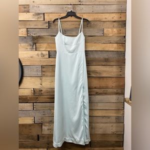Azazie sea glass blue gown